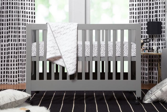 Maki 3-IN-1 Convertible Crib in Gray by Babyletto