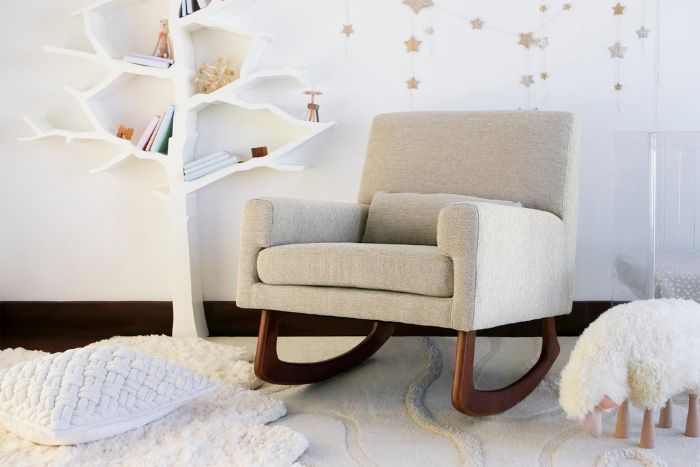 Sleepytime Rocker with Walnut Color Legs by Babyletto