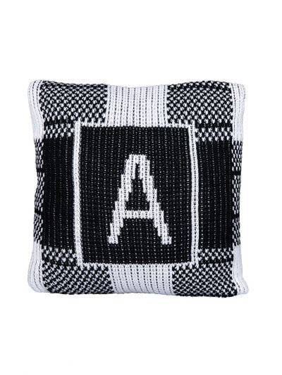 The Buffalo Check & Initial Pillow by Butterscotch Blankees
