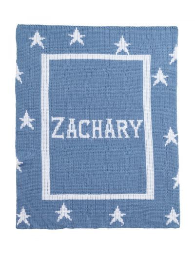 Floating Stars with Name & Border Blanket by Butterscotch Blankees