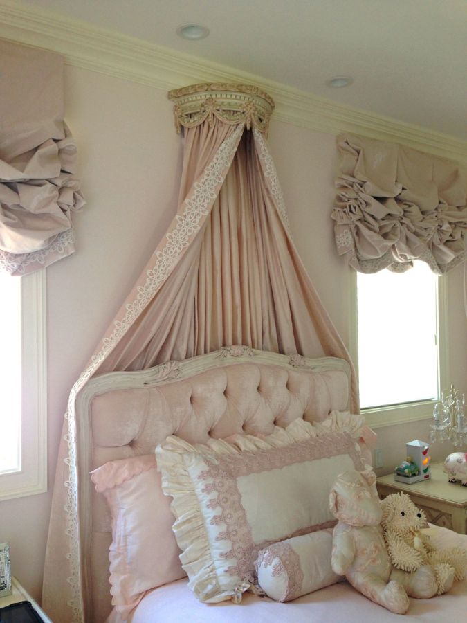 Bed Crown in Versailles Cream & Versailles Pink by AFK Art For Kids