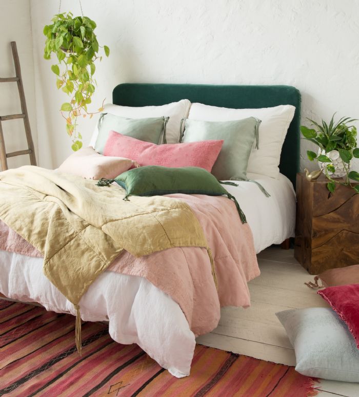 Taline & Ines in Poppy, Rouge, Honeycomb & Eucalyptus Bella Notte Linens Bedding by Bella Notte Linens