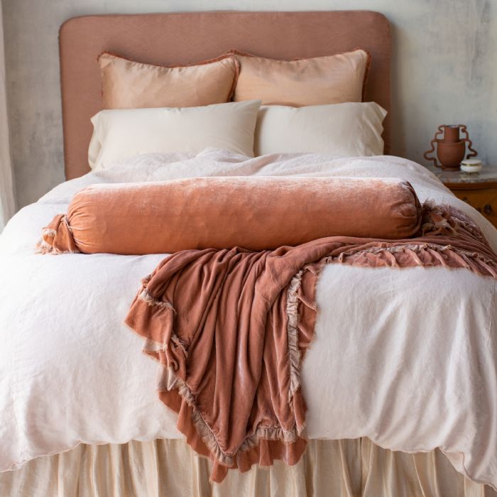 Loulah & Paloma in Pearl, Parchment and Rouge Bella Notte Linens Bedding by Bella Notte Linens