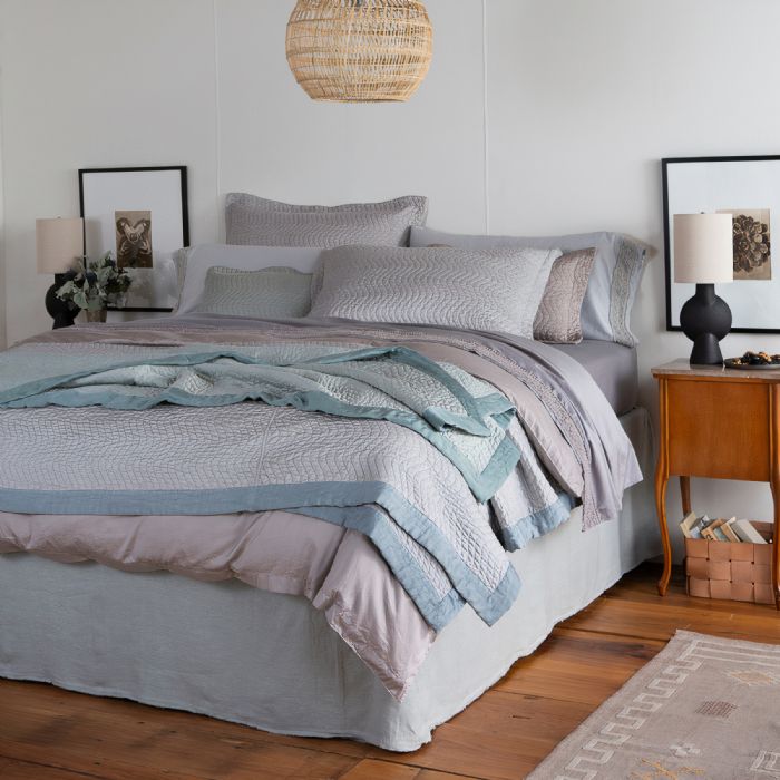 Cirillo in Mineral, Eucalyptus and Fog Bella Notte Linens Bedding by Bella Notte Linens