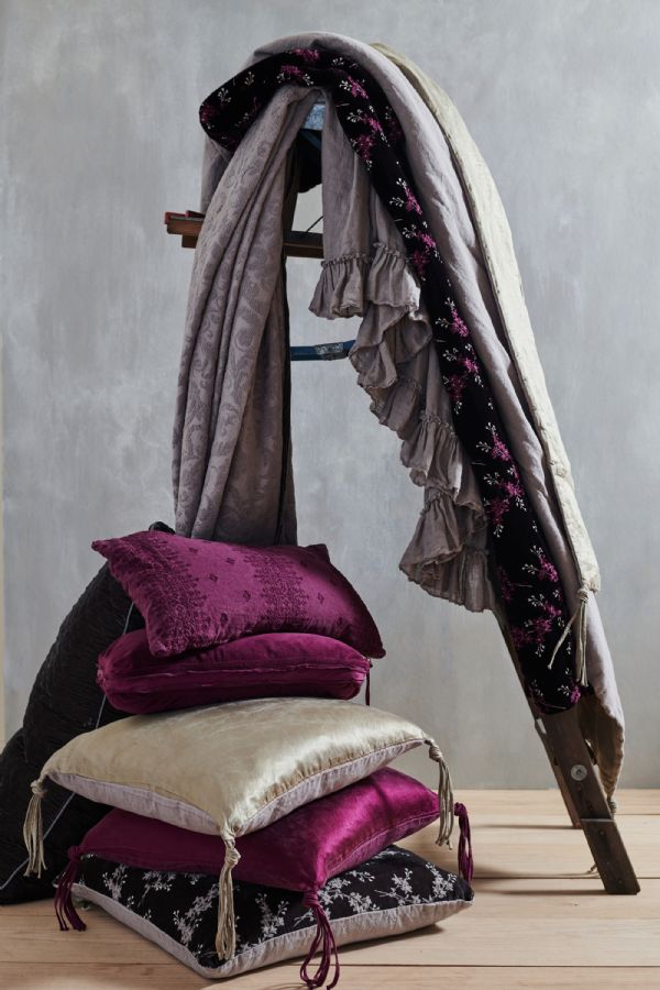Throw Pillows and Blankets in Fig and Moonlight Bella Notte Linens Bedding by Bella Notte Linens