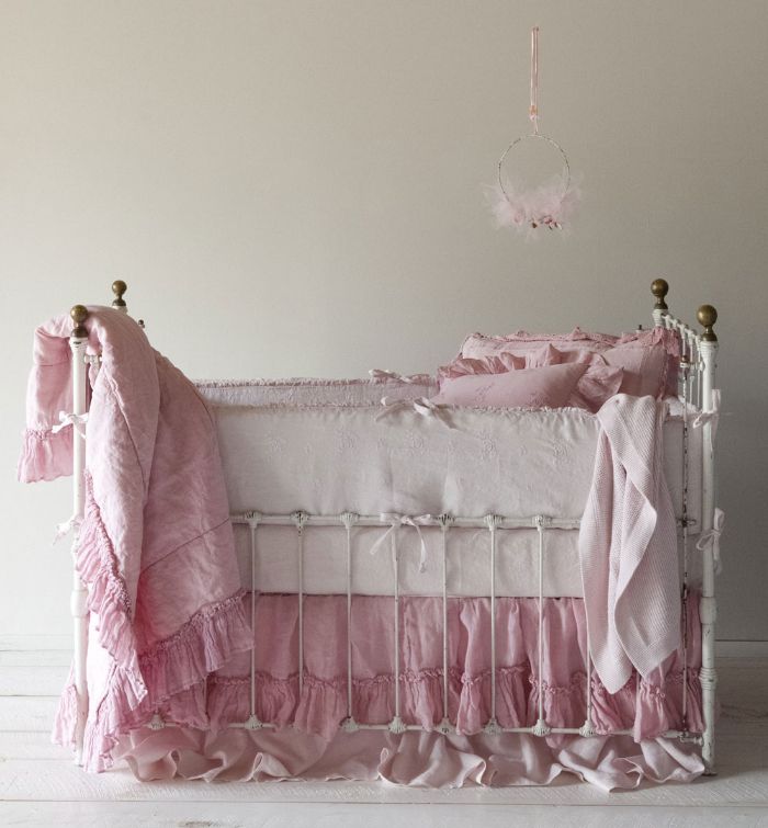 Linen Whisper Crib Baby Bedding by Bella Notte Linens