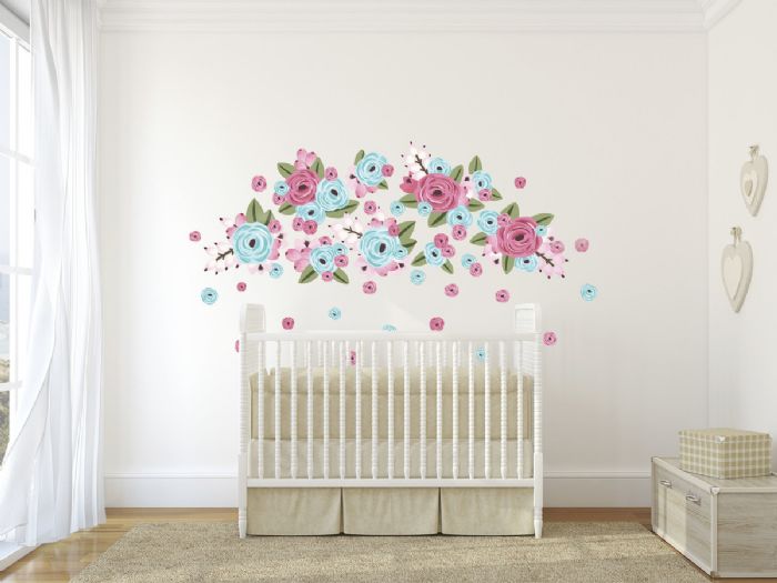Bubble Gum Graphic Flowers Wall Decals by Wall Decals