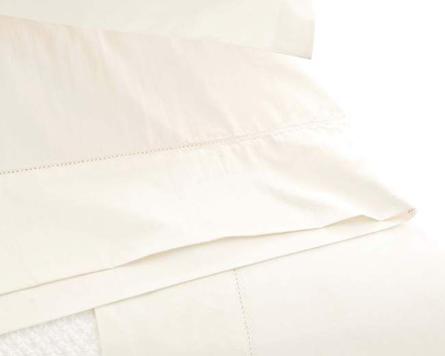 Classic Hemstitch Sheet Set in Ivory by Pine Cone Hill