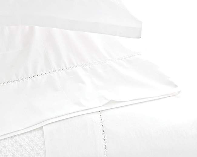 Classic Hemstitch Sheet Set in White by Pine Cone Hill