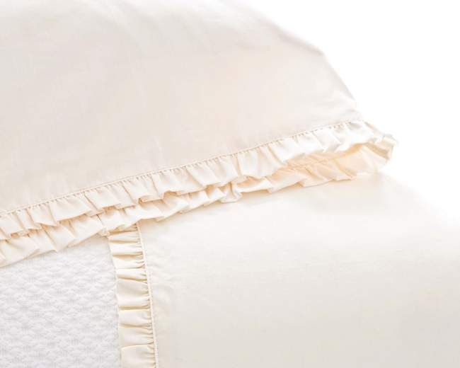 Classic Ruffle Sheet Set in Ivory by Pine Cone Hill