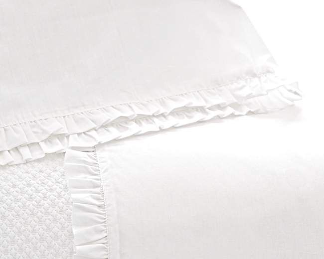 Classic Ruffle Sheet Set in White by Pine Cone Hill