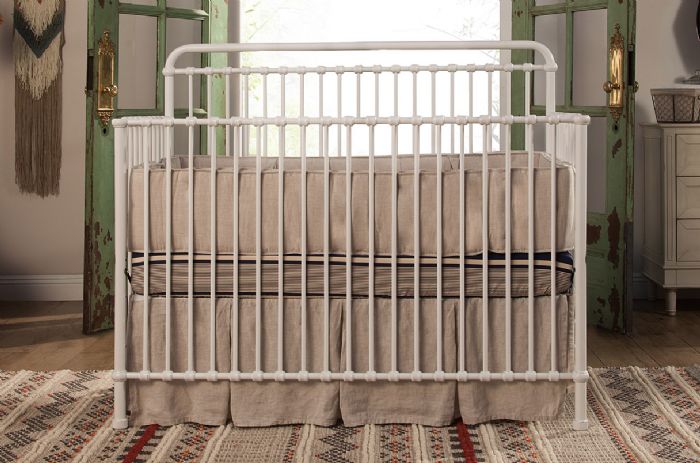 Winston 4-in-1 Convertible Crib with Toddler Bed Conversion Kit in Washed White by Million Dollar Baby Classic