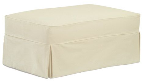 Ottoman and a Half by Cottage Slipcovered