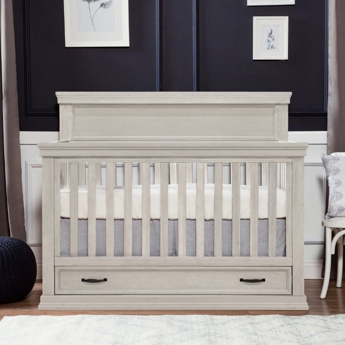 Langford 4-in-1 Convertible Crib with Storage Drawer in London Fog by Franklin & Ben