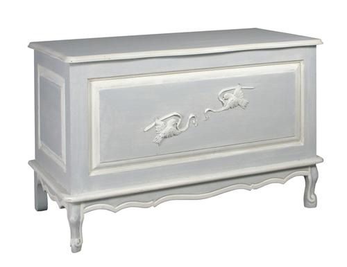French Toy Chest in Washed Powder Blue with Moulding by AFK Art For Kids
