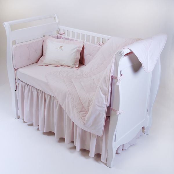 Unembroidered Crib Baby Bedding in Pink by Gordonsbury