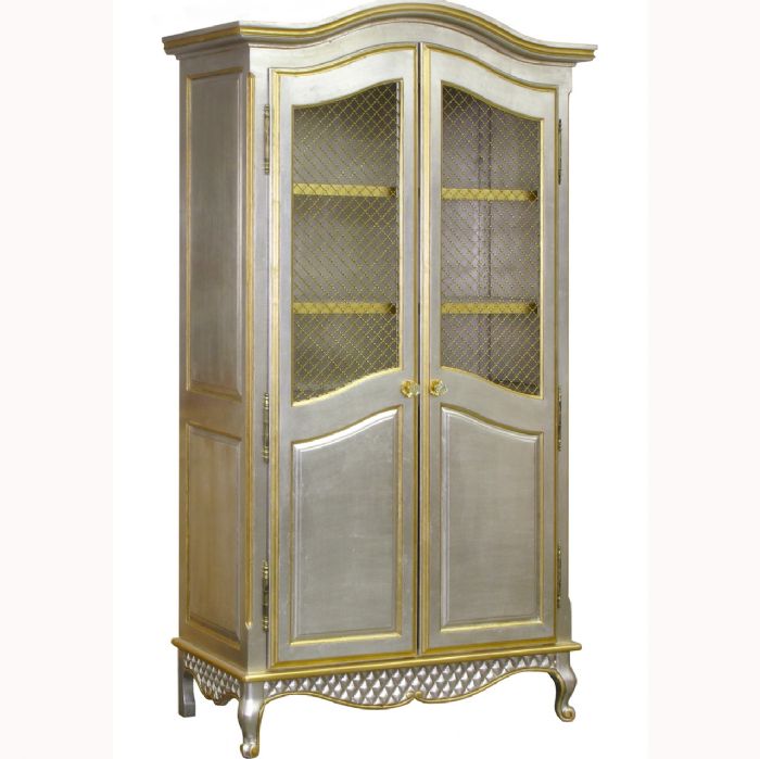 Grand Armoire Wire Mesh Doors in Silver and Gold Gilding by AFK Art For Kids