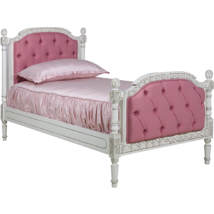 Josephine Bed Tufted Upholstered in Hot Pink by AFK Art For Kids