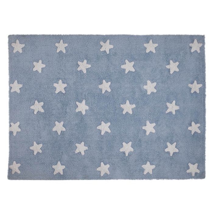 Stars Blue - White Rug by Lorena Canals
