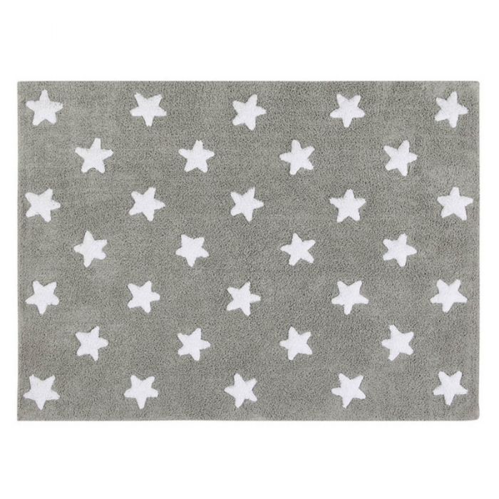 Stars Grey - White Rug by Lorena Canals