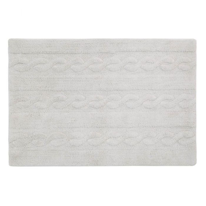 Braids Pearl Gray Rug by Lorena Canals