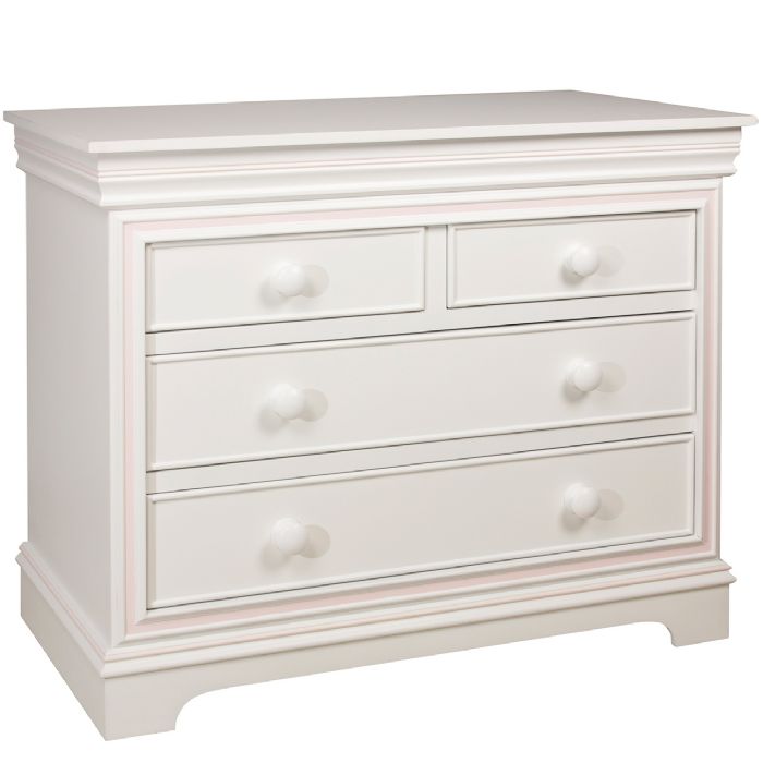 London Chest in Antico White with Pink by AFK Art For Kids