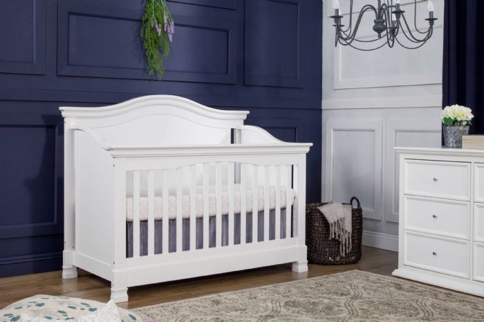 Louis 4-in-1 Convertible Crib with Toddler Conversion Kit in Warm White by Million Dollar Baby Classic