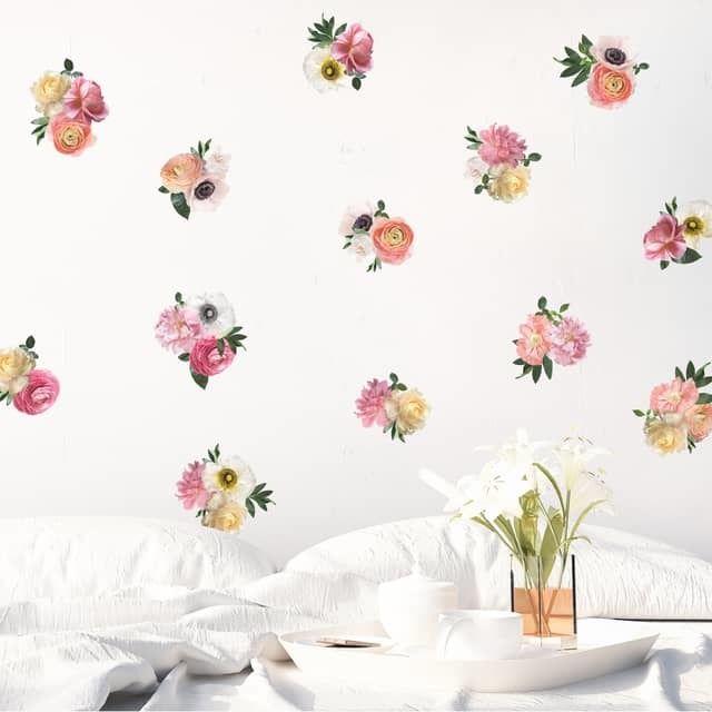 Mini Pastel Garden Flowers Wall Decals by Wall Decals