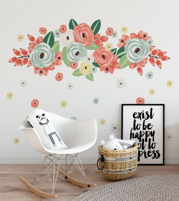 Multicoloured Graphic Flowers Wall Decals - Half Order by Wall Decals