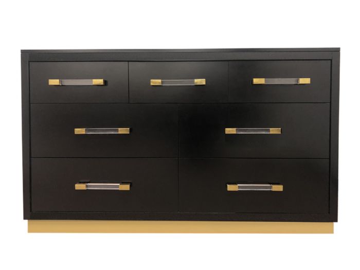 Astoria Dresser in Black with Gold Trim by Newport Cottages
