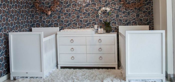 Artisan Glam Twin Nursery Room Inspiration by Newport Cottages