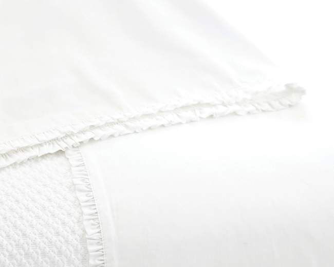 Petite Ruffle Sheet Set in White by Pine Cone Hill