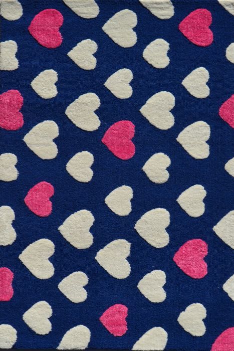 Heart Dot Rug in Navy by Rug Market