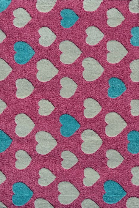 Heart Dot Rug in Pink by Rug Market