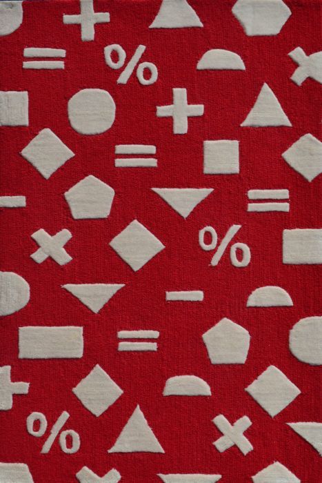 Math Dot Rug in Red by Rug Market