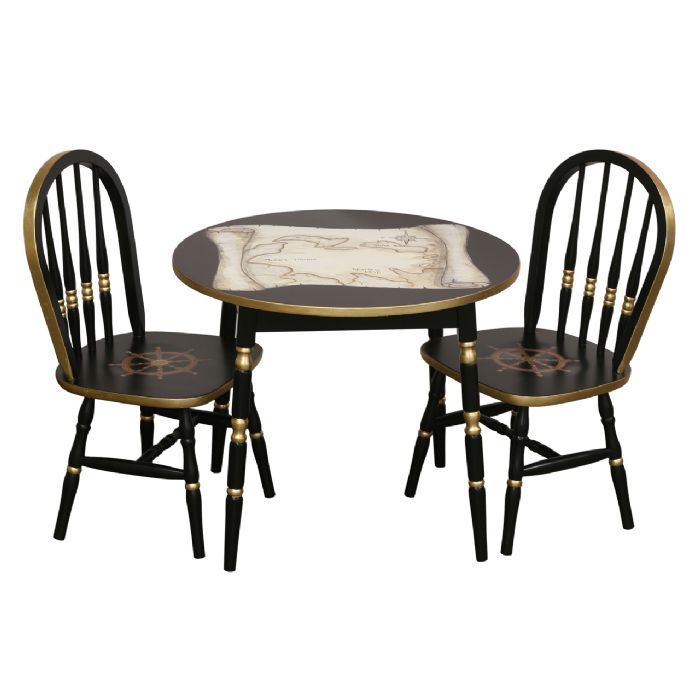 Round Table & Chair Set in Nautical Map by AFK Art For Kids