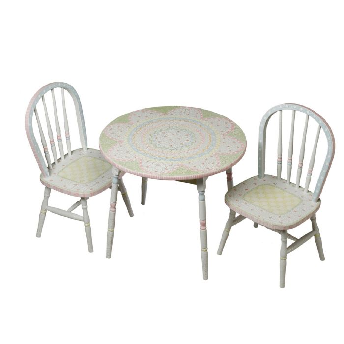 Round Table & Chair Set in Serendipity by AFK Art For Kids