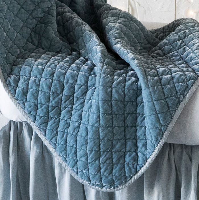 Baby Blanket in Silk Velvet Quilted by Bella Notte Linens