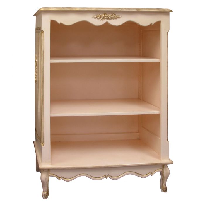 Small French Bookcase with Moulding in Versailles Pink by AFK Art For Kids