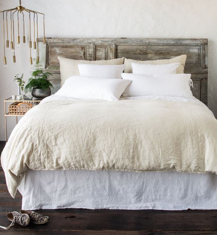 Ines in Parchment & White Bella Notte Linens Bedding by Bella Notte Linens
