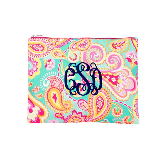 Zip Pouch in Summer Paisley by Monogram Boutique