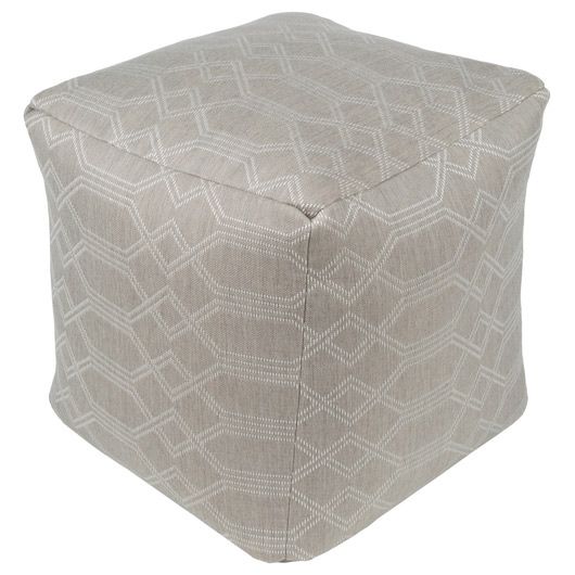 Crissy Indoor/Outdoor Pouf in Gray by Surya