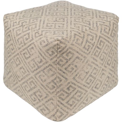 Geonna Indoor/Outdoor Pouf in Taupe by Surya