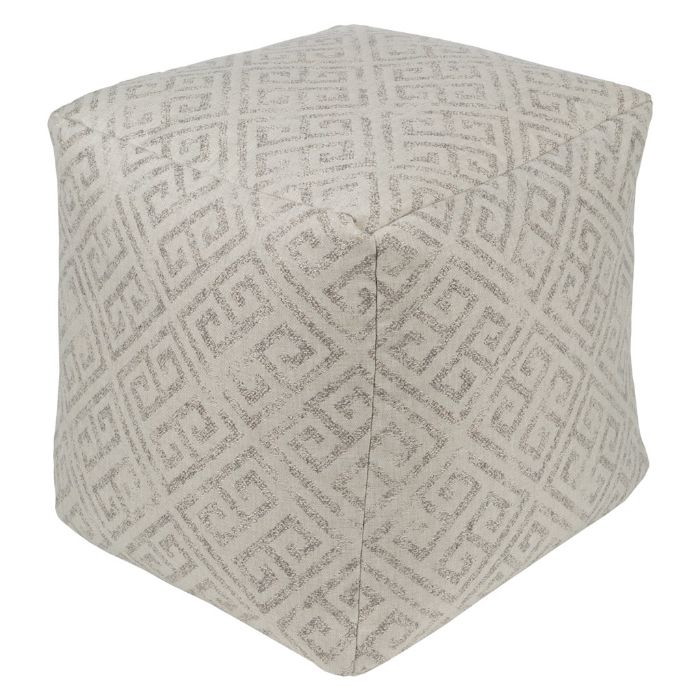 Geonna Indoor/Outdoor Pouf in Gray by Surya