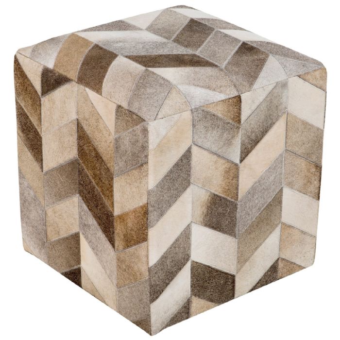 Appalachian Leather Pouf by Surya