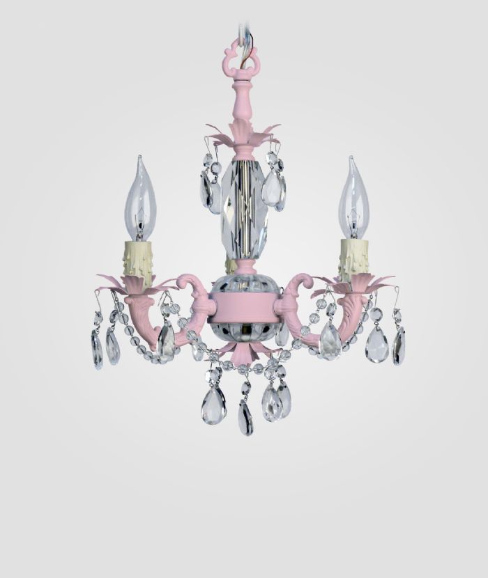 Tahlia Pink with Clear Crystals Chandelier by Maura Daniel