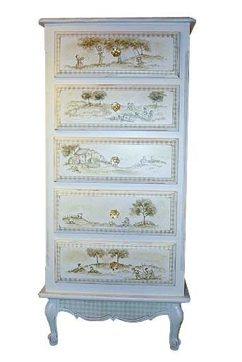 French Lingerie Chest in Toile by AFK Art For Kids