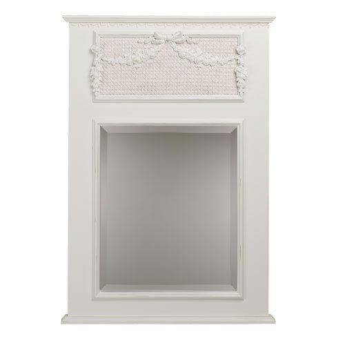 Trumeau Mirror in Antico White with Pink by AFK Art For Kids
