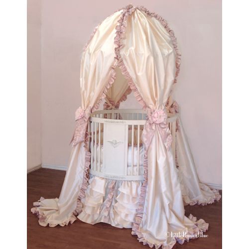 Valentina Canopy Round Crib Baby Bedding by Little Bunny Blue