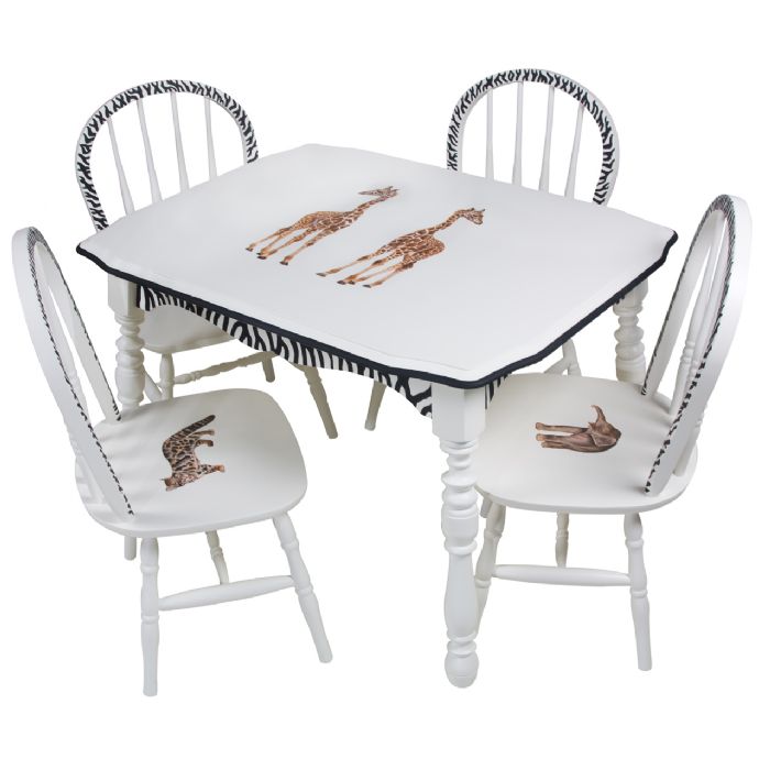 Vintage Table & Chair Set in Safari by AFK Art For Kids